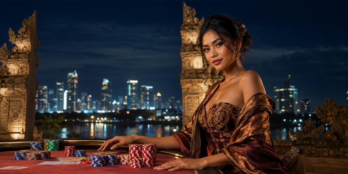 Model menampilkan suasana premium kasino Vietnam mewah